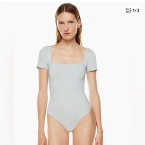 Aritzia Babaton Light Gray Bodysuit